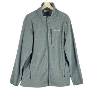 Columbia Sportswear Men’s Full Zip Long-Sleeve Fleece Jacket in Gray Size XL